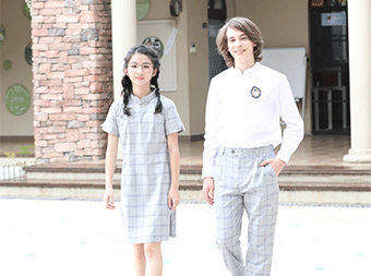 東方文化中式校服旗袍班服定做廠家套裝