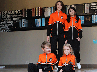 冬季運動中小學校服定做反光條新款拼色套裝