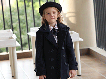 高端貴族學校校服大衣羊毛昵風衣班服定制套裝