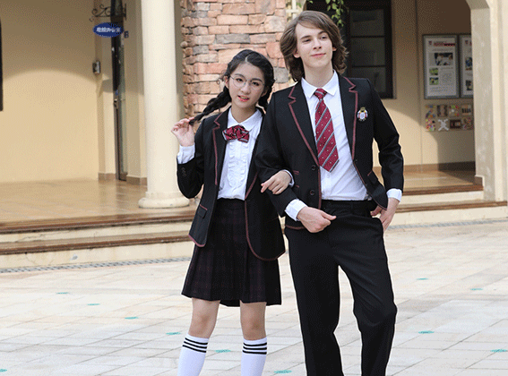 學(xué)生撞色條西裝校服定制套裝