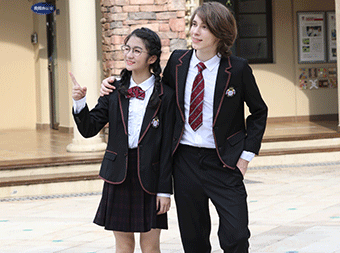 學(xué)生撞色條西裝校服定制套裝