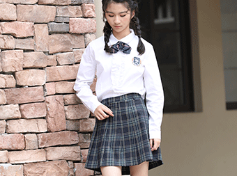 中小學(xué)生校服定制長(zhǎng)袖襯衫百褶半裙裝